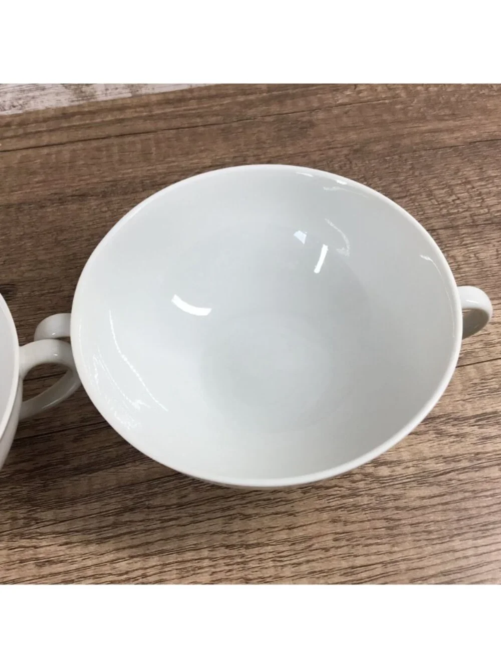 Mosa Select Japan Set of 2 White Porcelain Double-Handled Soup Bowls